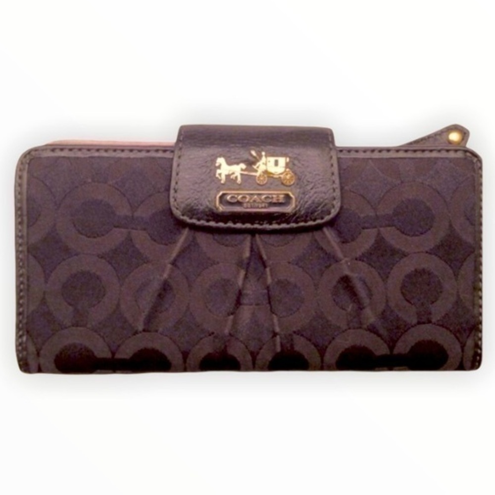 COACH MADISON CARRIAGE wallet jacquard leather